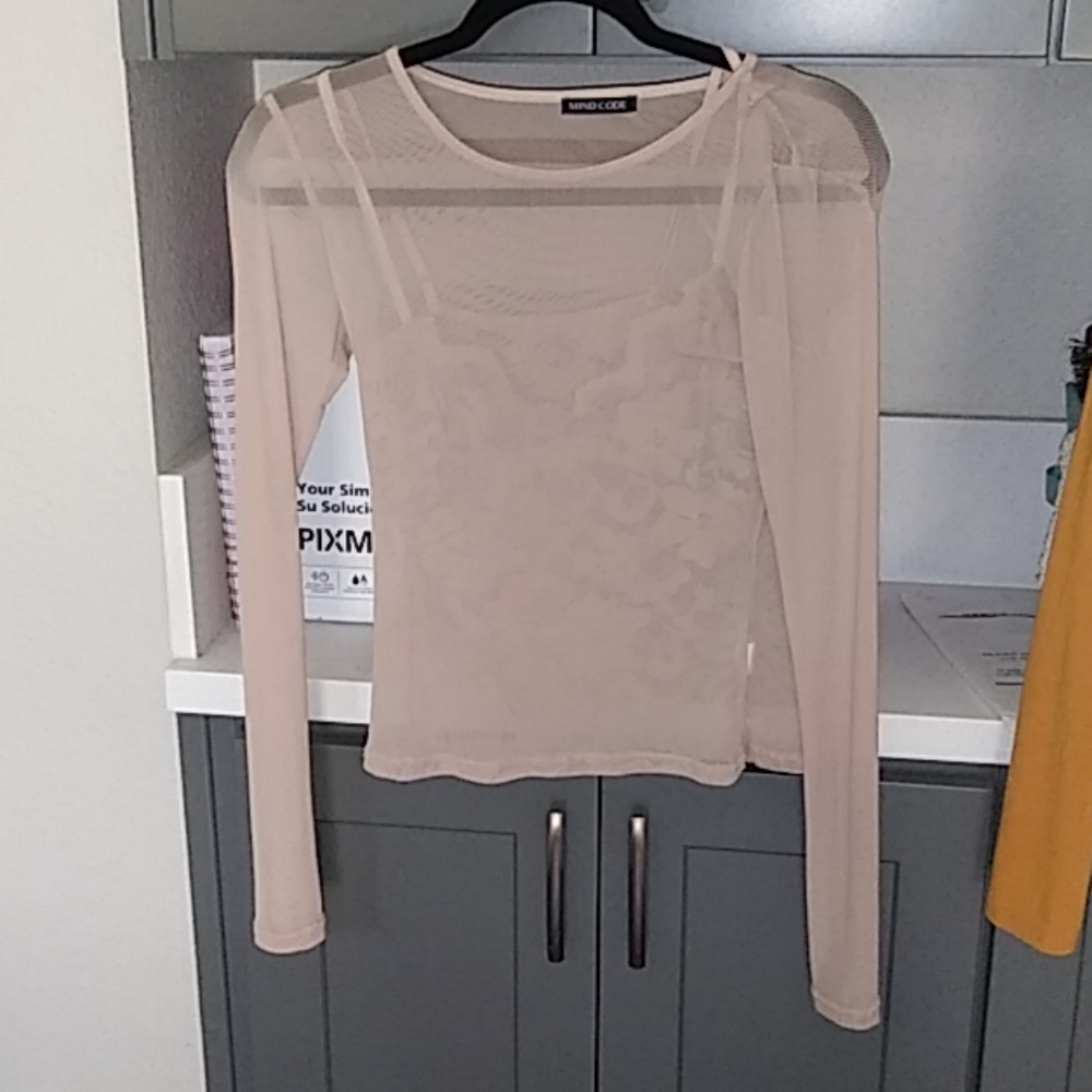 Long sleeved creme colored